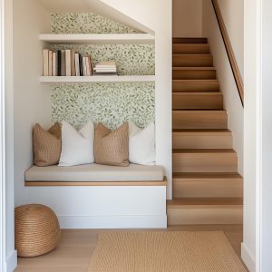 Simple Sage Green White Foliage Wallpaper, Fern Greenery Plant Garden, Peel Stick Prepasted Traditional, Custom Sizes Pressed Botanical