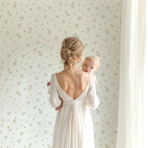 Ditsy Rose Neutral Floral Wallpaper, Vintage Romantic Flower Peel and Stick Removable, Unpasted Prepasted Traditional Option, Baby Girl