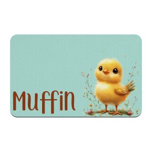 Easter Chick Pet Food Placemat, Pastel Colors, Personalized Pet Mat, Pet Supplies, Water Bowl Mat, Cute Easter Pet Mat