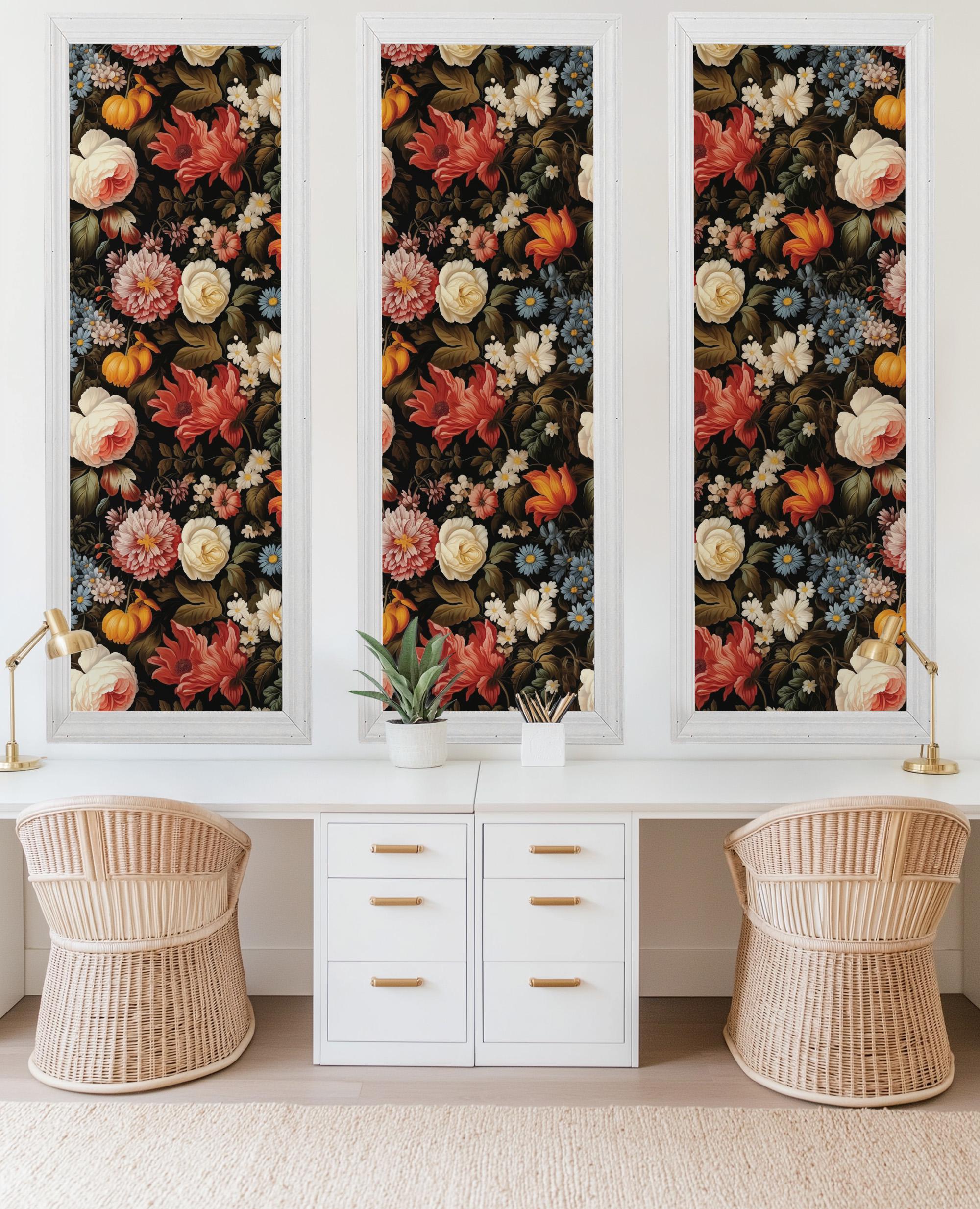 Dark Botanical Floral Wallpaper, Peel Stick Removable, Unpasted Traditional Option, Moody Forest Floral Decor, Cute Gothic Cottagecore - Image 5