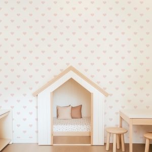 Tiny Polka Dot Hearts Wallpaper, Grandmillennial Coquette Aesthetic, Peel Stick Removable or Unpasted Traditional Option, Chic Girly Hearts