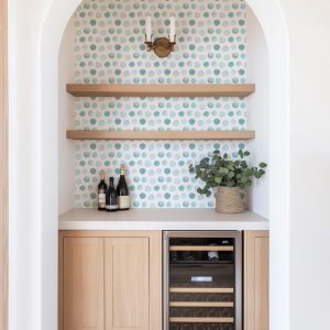 Watercolor Aqua Blue Teal Dots Wallpaper, Peel and Stick Removable, Prepasted Traditional, Bathroom, Laundry, Kitchen, Entry, Playroom