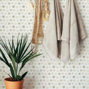 Watercolor Tan Dots Wallpaper, Neutral Colors, Peel and Stick Removable, Prepasted Traditional, Bathroom, Laundry, Kitchen, Entry, Playroom