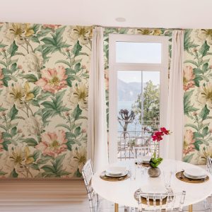 Vintage Bloom Wallpaper, French Tree Vine Flowers Botanical, Pastel Colors, Peel Stick Removable, Elegant Grandmillenial Vintage Chinoiserie