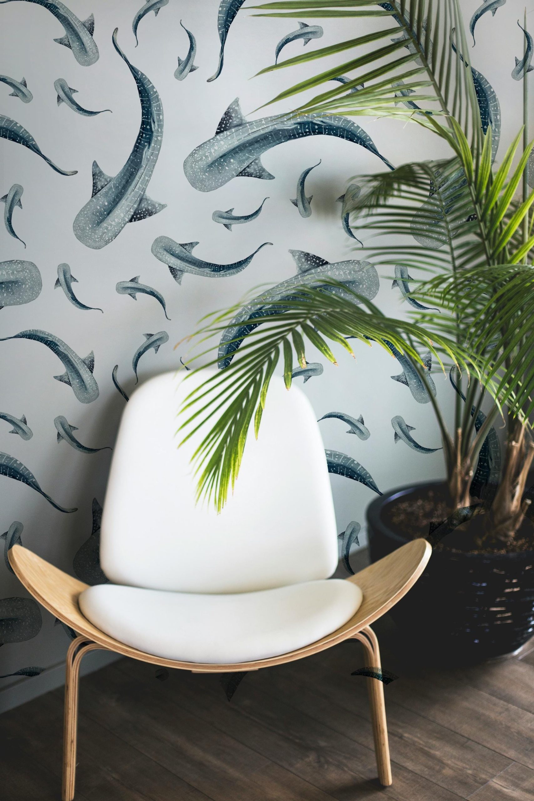Whale Shark Wallpaper Peel and Stick, Ocean Animal Wall Mural for Nursery or Kids Room, Underwater Sea Life Removable Wall Art - Image 4