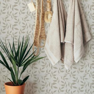 Simple Neutral Vine Peel and Stick Removable Wallpaper, Tan on Beige Leaf Pattern, Unpasted Traditional Option, Classic Home Decor