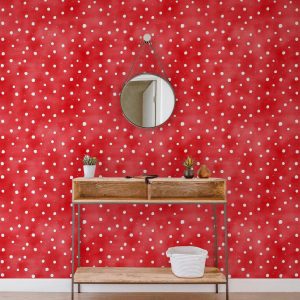 Red White Dot Wallpaper, Polka Dot Dalmation Print, Peel Stick Prepasted Traditional, Custom Dimensions Sage Scandinavian Scattered Spot