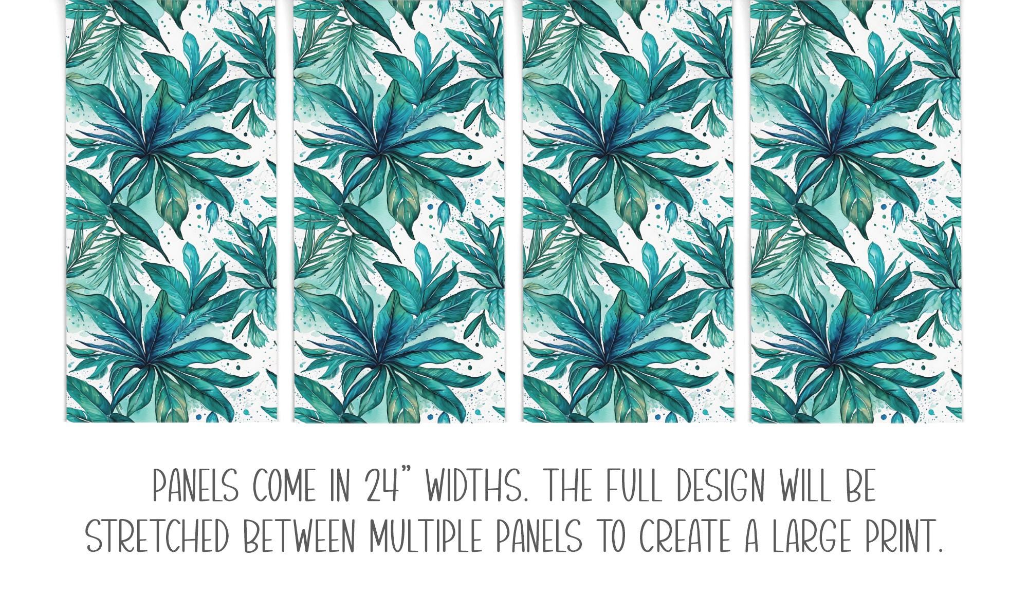 Tropical Palm Leaf Abstract Wallpaper, Blue Teal Green, Home Decor, Coastal Beachy, Accent Wall, Peel and Stick Removable, Traditional - Image 9