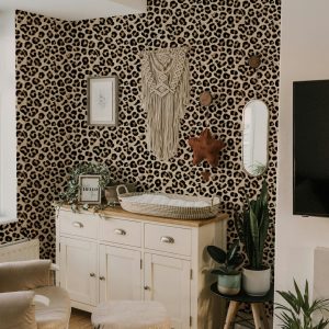 Leopard Print Wallpaper, Camo Leopard Cheetah Animal Print, Large Scale Peel Stick Removable, Unpasted Traditional Option, Abstract Wall Art