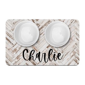 Boy Dog Girl Dog Farmhouse Personalized Pet Placemat / Custom Dog Bowl Mat / New Puppy Supplies