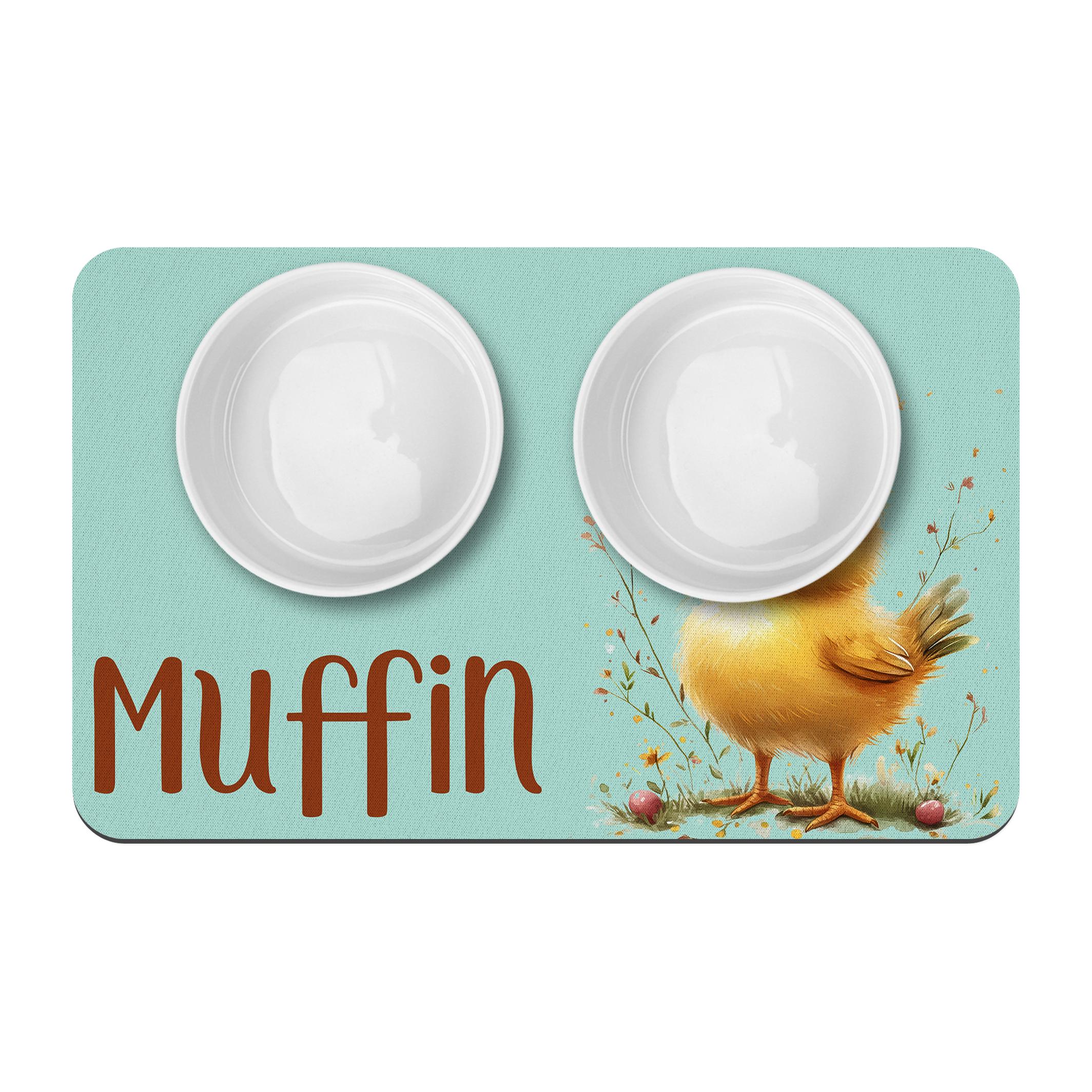 Easter Chick Pet Food Placemat, Pastel Colors, Personalized Pet Mat, Pet Supplies, Water Bowl Mat, Cute Easter Pet Mat - Image 2