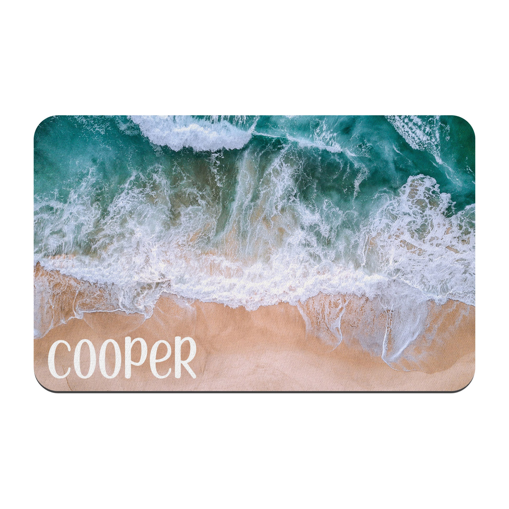 Beach Ocean Personalized Pet Placemat / Custom Dog Bowl Mat / New Puppy Supplies - Image 2