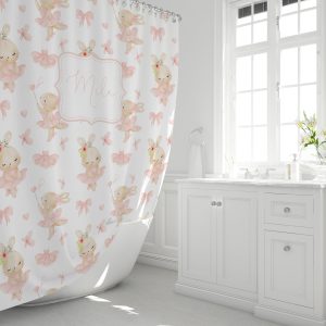 Personalized Ballerina Shower Curtain / Little Girl Bathroom / Extra Long Shower Curtain / Custom Bath Decor / Ballerina Collection