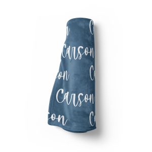 Pacific Blue Personalized Minky Name Blanket / Boy Blanket with Name / Personalized Baby Boy Blanket / Choose Your Colors and Font / Custom