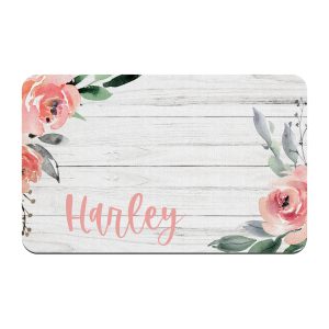 Personalized Pet Bowl Mat / Water Bowl Mat / Dog Lover Gift / Floor Mat / New Pet Gift / Girl Dog / Girl Cat / Kitten Puppy Gift / Pet Mat