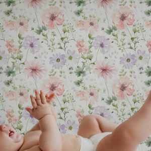 Spring Pastel Bloom Wallpaper, Peel and Stick Removable, Unpasted Traditional Option, Meadow Flower Field, Pressed Dried Floral, DIY Project