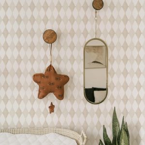 Small Scale Beige Diamond Peel and Stick Wallpaper Neutral Argyle Geometric Removable Wall Covering for Bathroom Office Decor