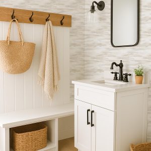 Soft Beige Watercolor Wallpaper Peel and Stick Neutral Cloud Texture Wall Mural Removable Modern Farmhouse Coastal Kitchen Decor