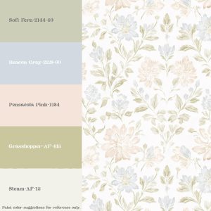 Soft Pastel Floral Peel and Stick Wallpaper Neutral Cottagecore Flower Removable Wall Covering for Nursery Bedroom Home Decor