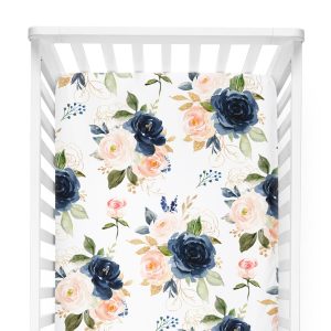 Navy Pink Baby Girl Blanket and/or Crib Sheet / Baby Shower Gift / Hospital Blanket / Crib Sheet / Midnight Collection