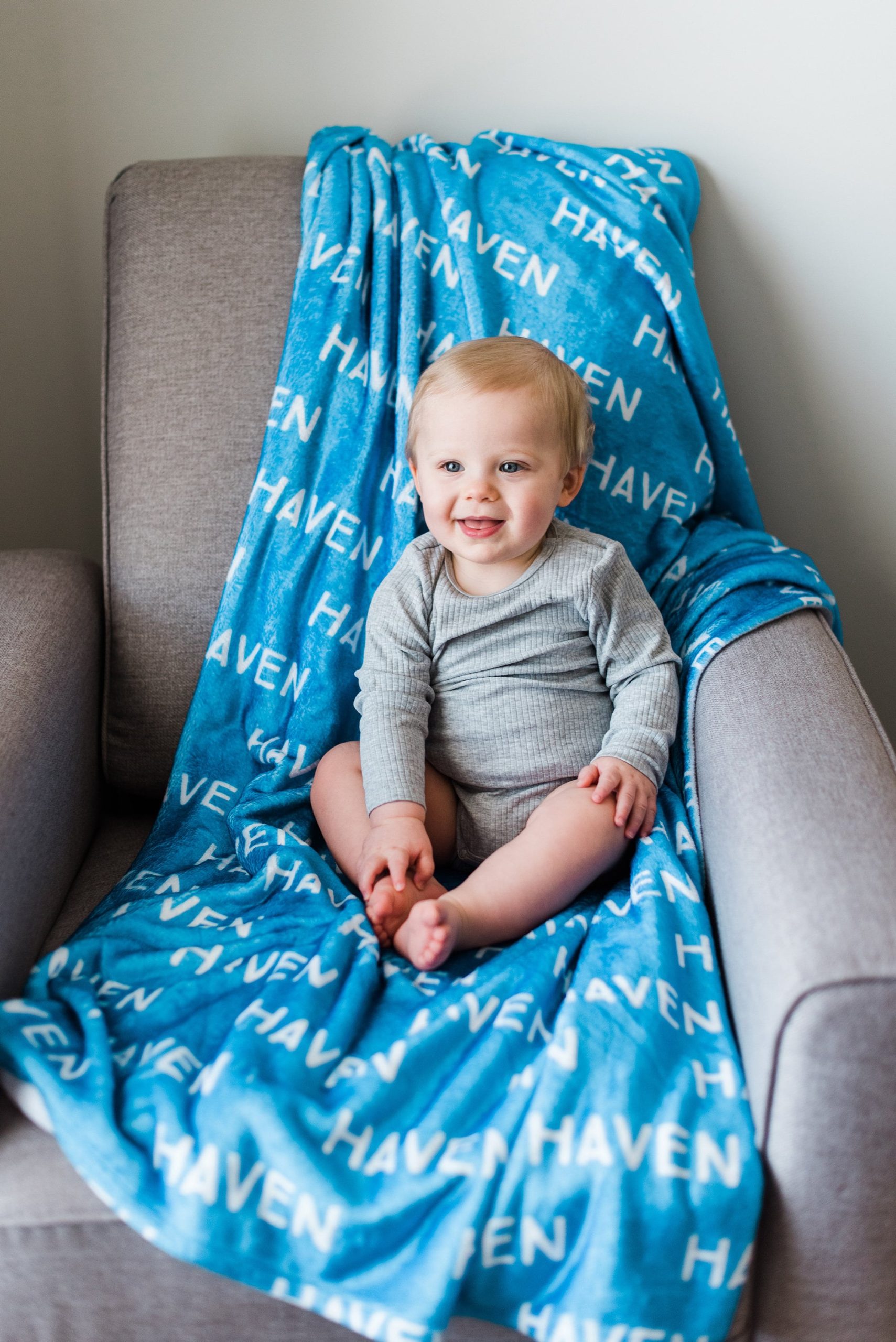 Plush Minky Blanket / Boy Blanket with Name / Personalized Baby Boy Blanket / Baby Blanket / Choose Colors and Font / Royal Blue Keepsake - Image 3