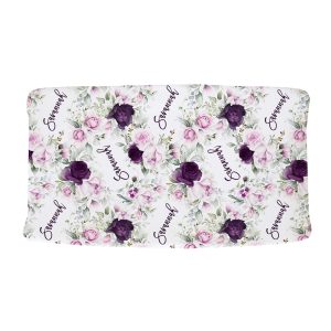 Purple Lavender Floral Rose Crib Sheet / Rose Nursery / Changing Pad Cover / Mini Crib Sheet Option / Blankets / Savannah Collection