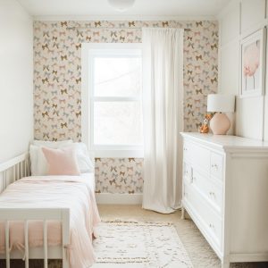 Neutral Bows Wallpaper, Peel and Stick Removable, Unpasted Traditional Option, Modern Girly Dusty Pink Bows Cute, Girl Toddler Nursery