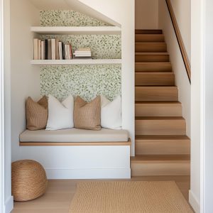 Simple Sage Green White Foliage Wallpaper, Fern Greenery Plant Garden, Peel Stick Prepasted Traditional, Custom Sizes Pressed Botanical