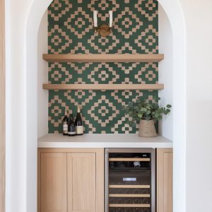 Boho Green and Gold Pattern Wallpaper, Peel Stick Removable, Baby Nursery Decor Bedroom, Trendy Dark Green, Groovy Retro