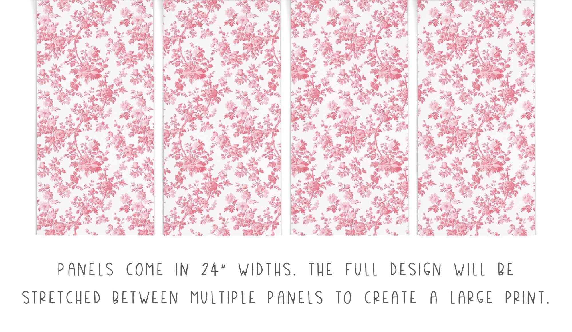 Pink Coquette Toile Wallpaper, Peel and Stick Removable, Vintage Grandmillennial Chic, Dainty Flower Baroque Vines, Elegant Pink Toile - Image 4