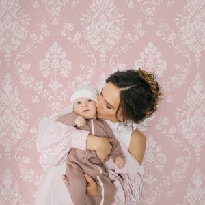 Pink Victorian Damask Wallpaper Peel and Stick, Romantic Floral Wall Mural for Nursery or Bedroom, Coquette Removable Wall Art