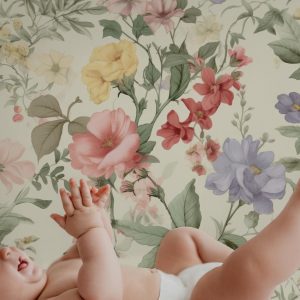 French Vintage Floral Wallpaper, Tree Vine Flowers Botanical, Muted Colors, Peel Stick Removable, Elegant Grandmillenial Vintage Bloom