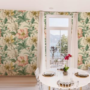 Vintage Bloom Wallpaper, French Tree Vine Flowers Botanical, Pastel Colors, Peel Stick Removable, Elegant Grandmillenial Vintage Chinoiserie