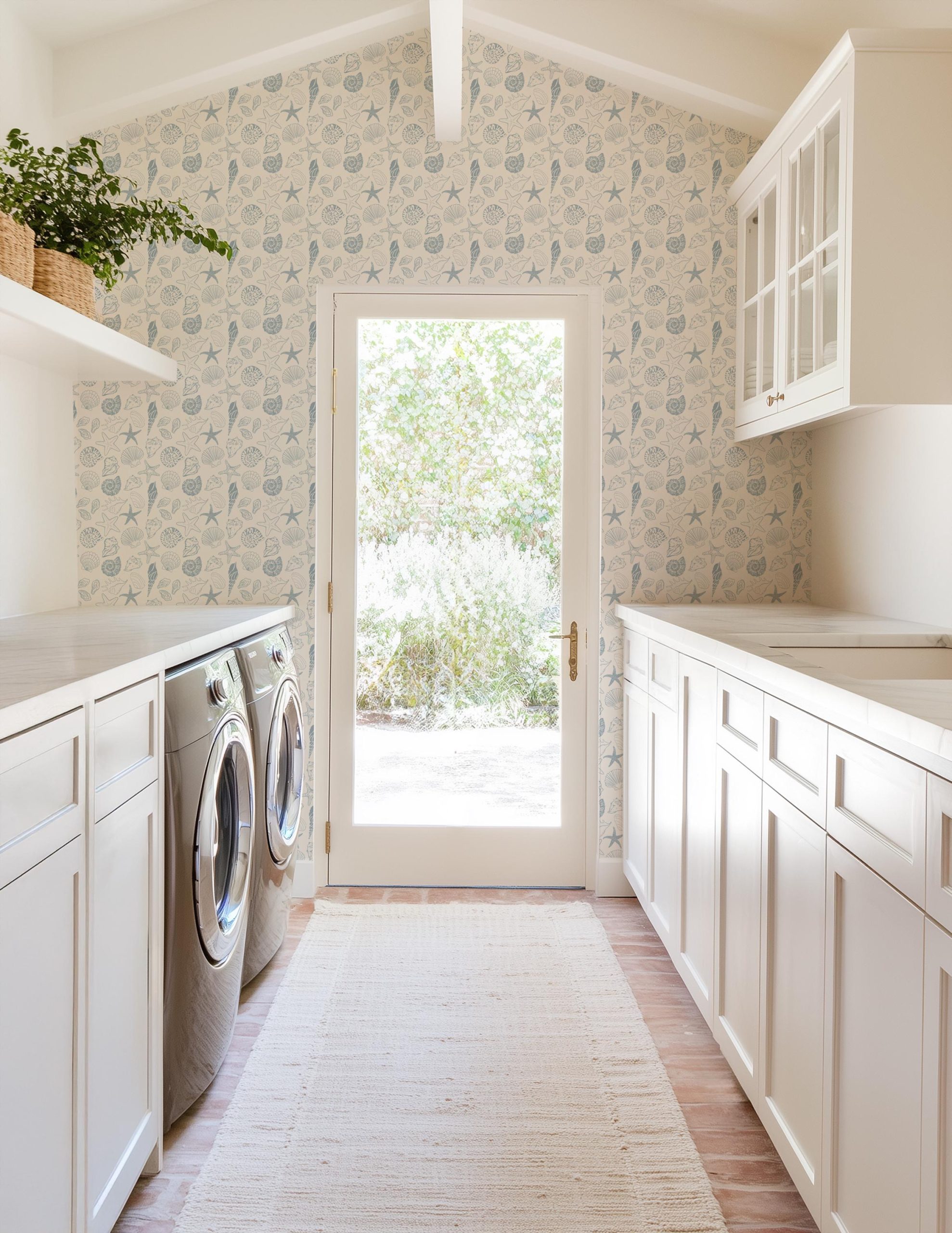 Seashell Beach Wallpaper, Coastal Nautical Lakehouse, Peel and Stick Removable - Image 4