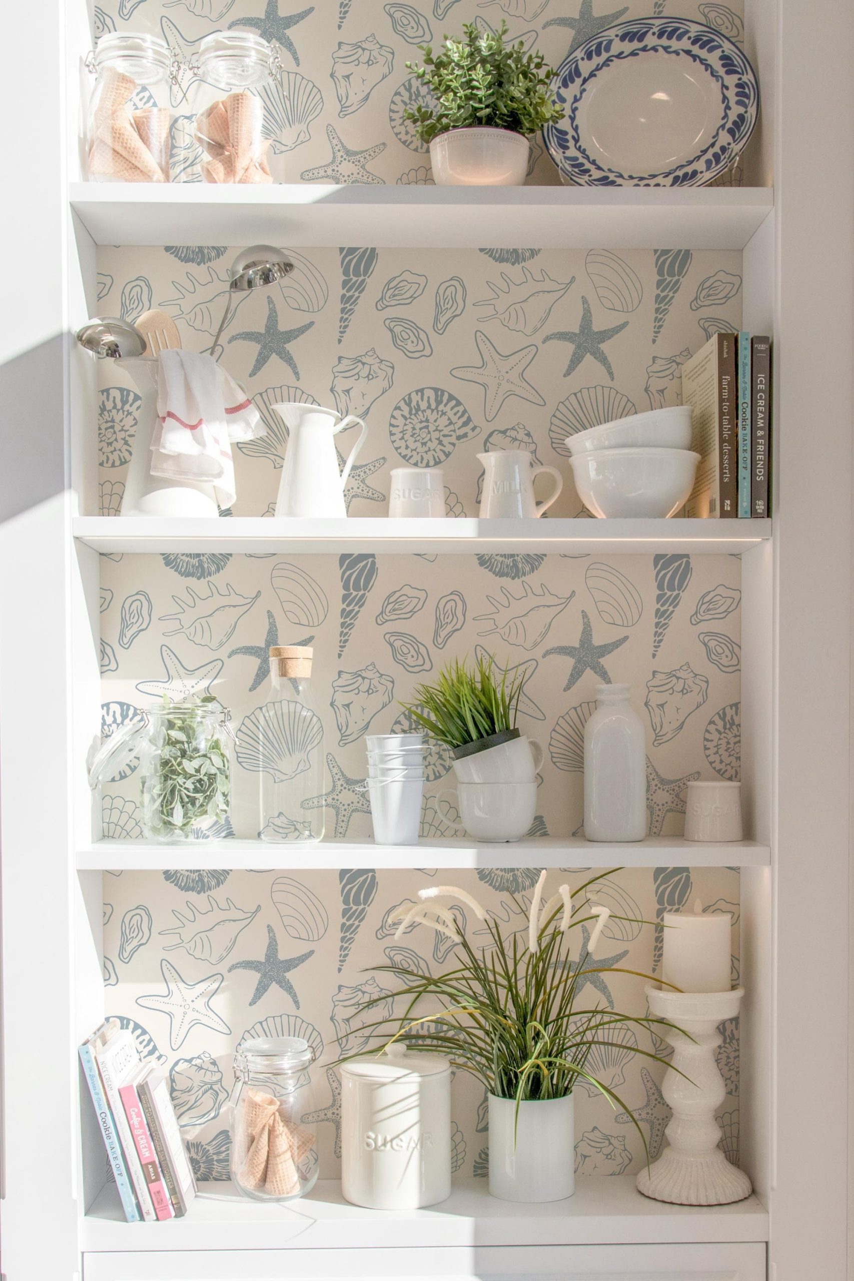 Seashell Beach Wallpaper, Coastal Nautical Lakehouse, Peel and Stick Removable - Image 5