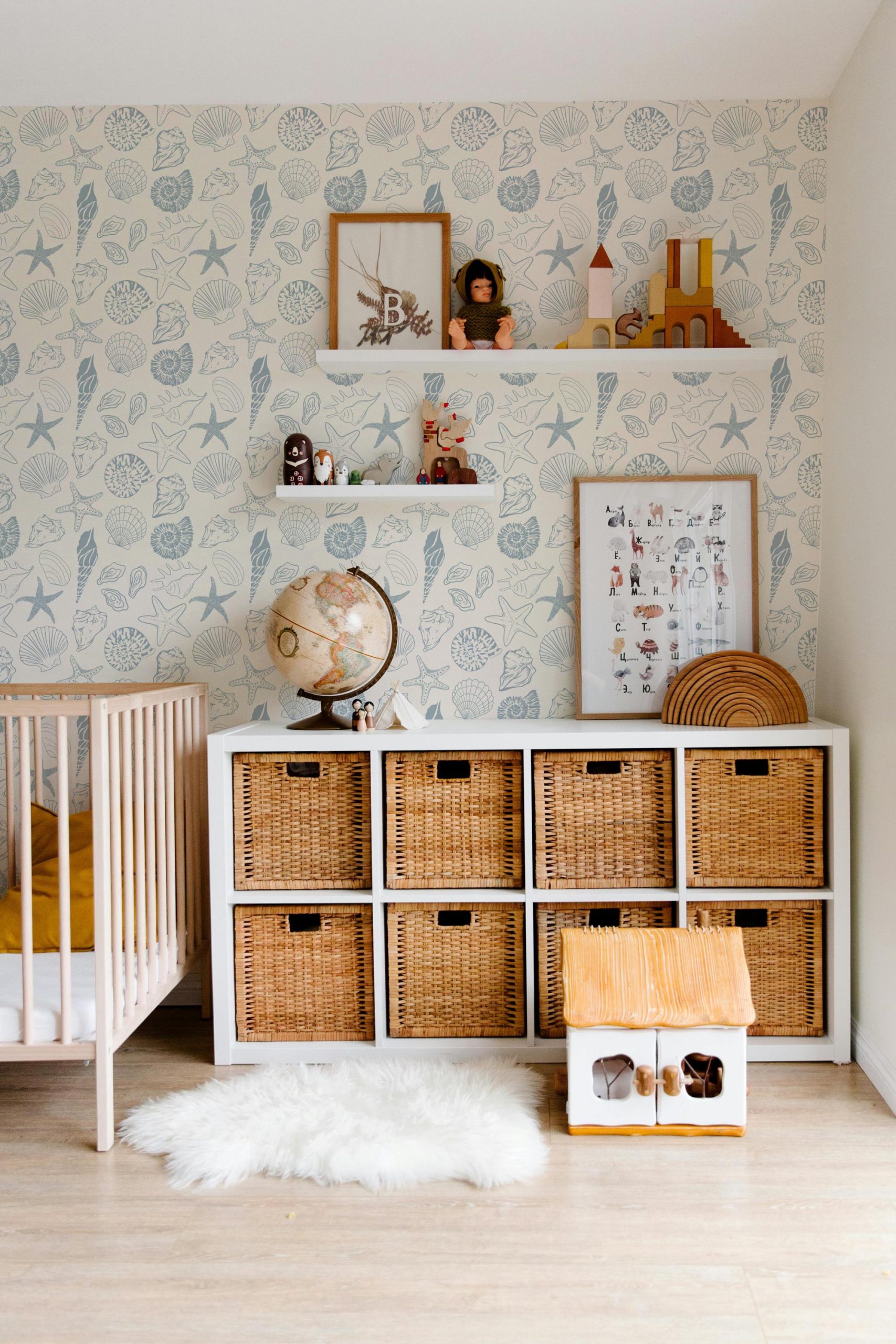 Seashell Beach Wallpaper, Coastal Nautical Lakehouse, Peel and Stick Removable - Image 3