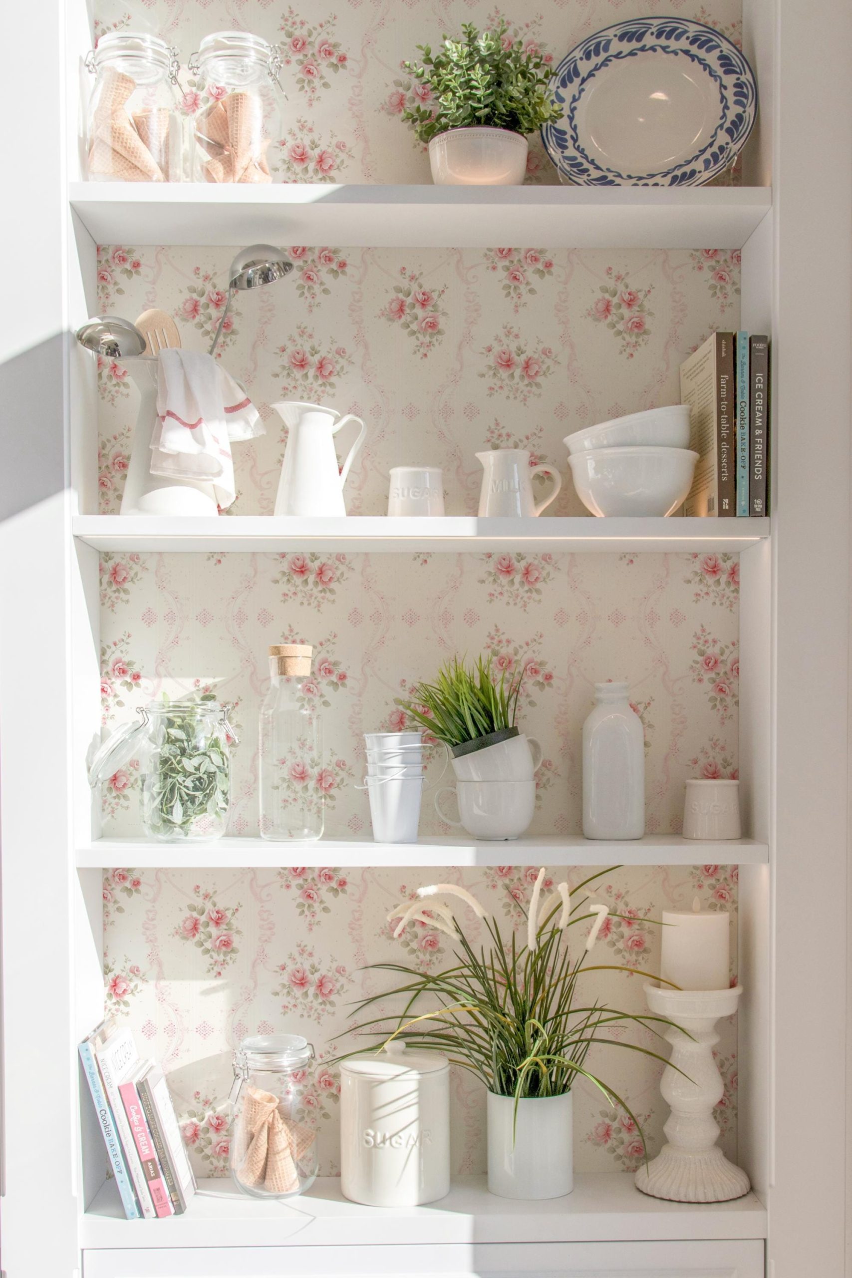 Baby Pink Vintage Rose Wallpaper, Peel and Stick Removable, Elegant Shabby Chic, Coquette Grandmillennial, Dainty Flower Baroque Vines - Image 4