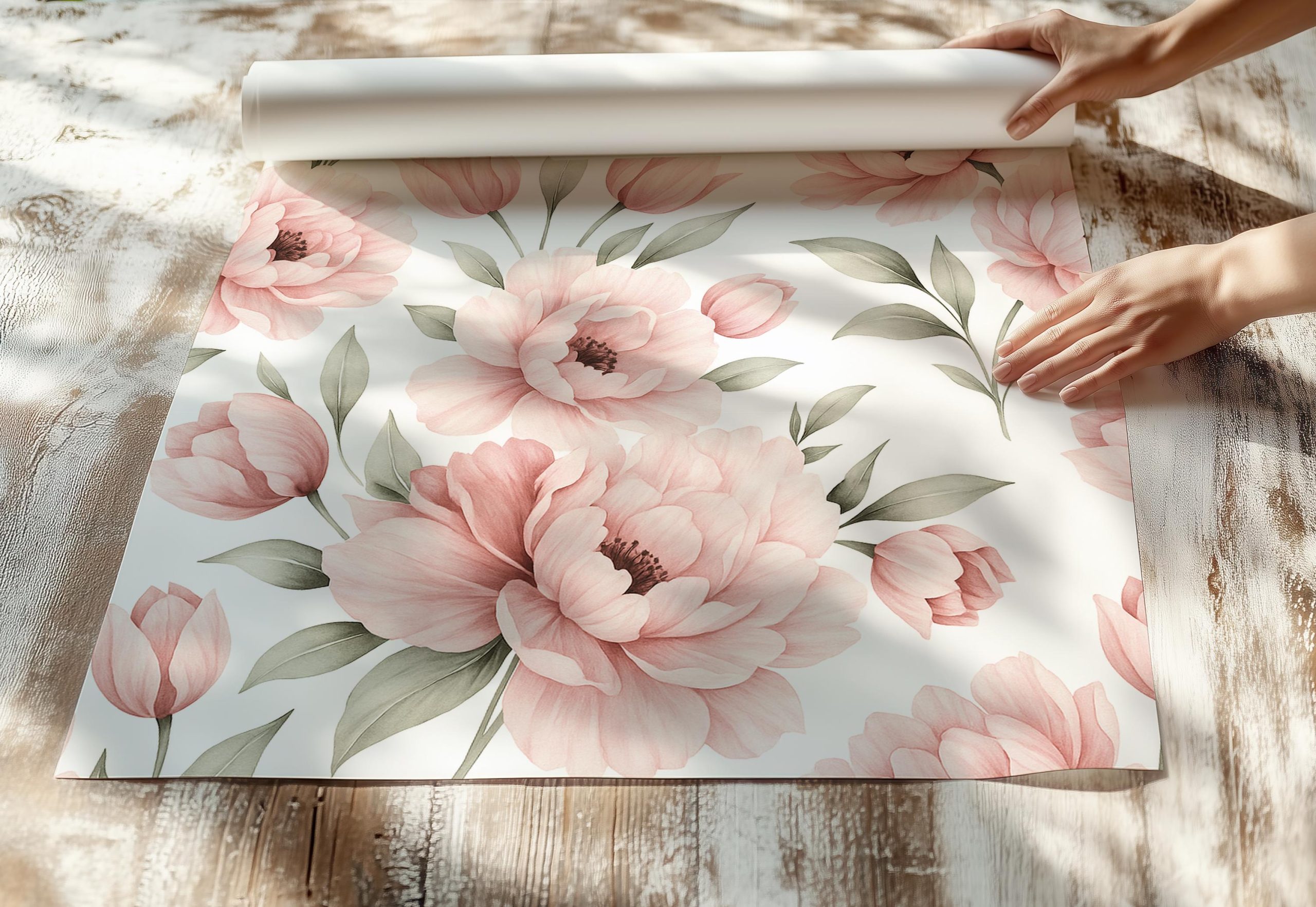 Large Pink Peonies Floral Wallpaper, Large Scale Peel and Stick Removable, Unpasted Prepasted Traditional Option, Baby Girl Nursery Mural - Image 2