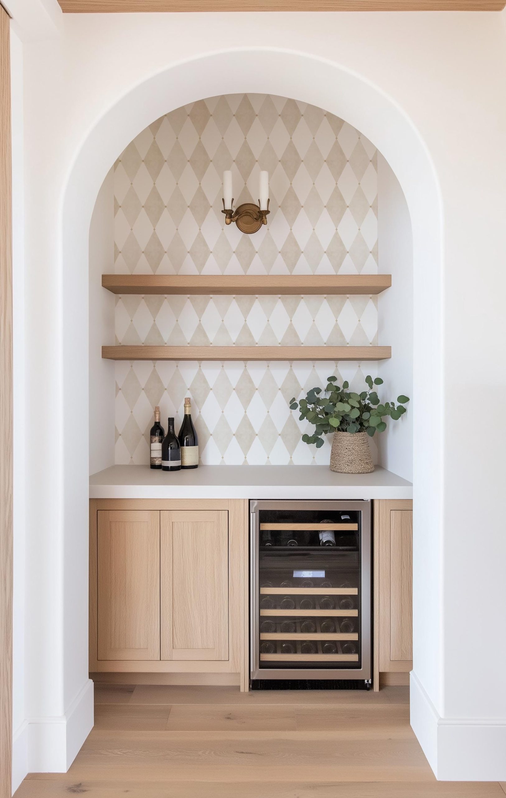 Beige Diamond Pattern Peel and Stick Wallpaper Neutral Argyle Geometric Removable Wall Covering for Bathroom Kitchen Office Decor - Image 4
