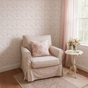Blush Pink Petals Watercolor Floral Wallpaper Peel and Stick Soft Petal Pattern Removable Wall Covering Nursery Bedroom Cottage Chic Decor