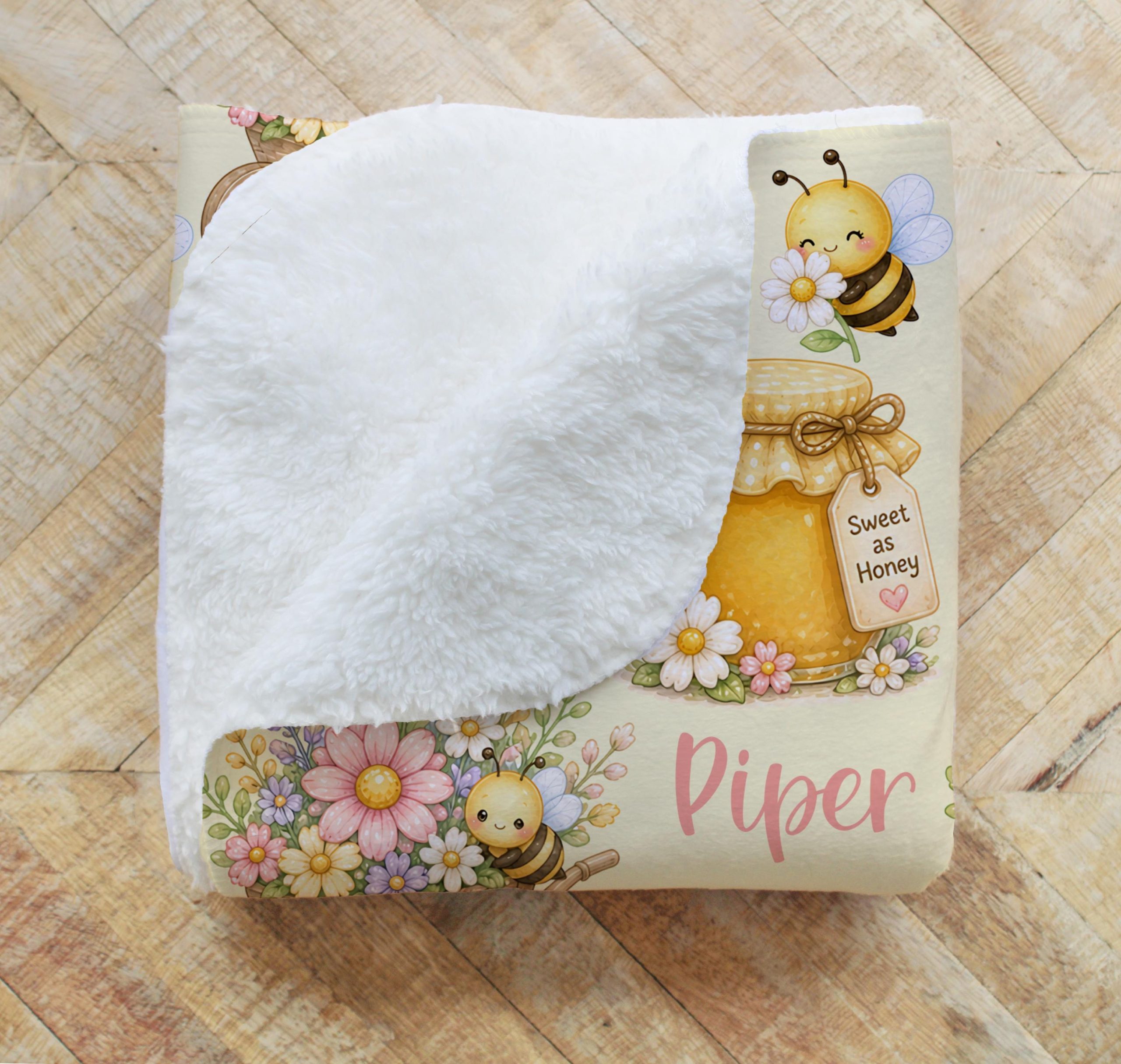 Cute Bees and Flowers Blanket - Image 6