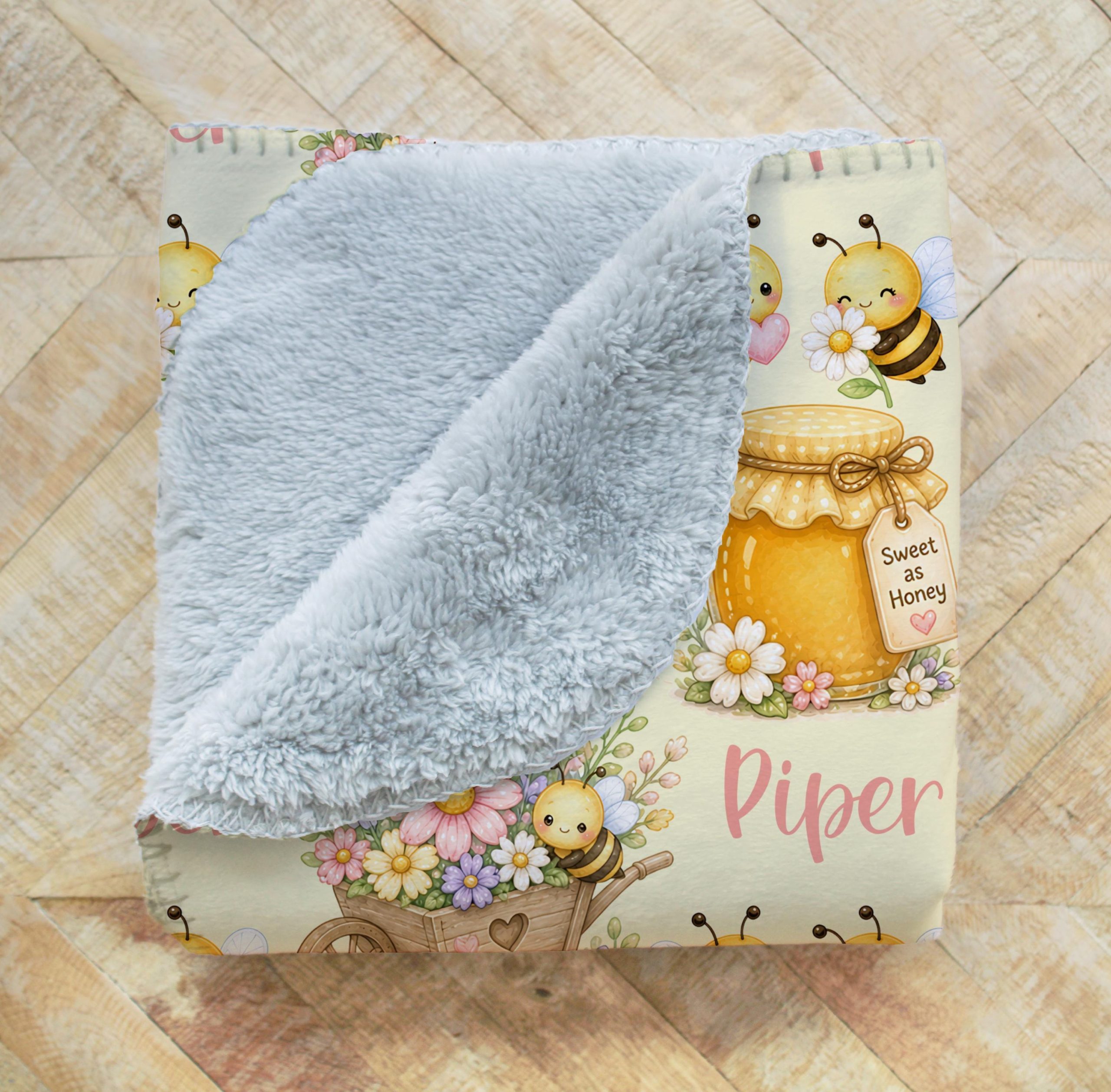 Cute Bees and Flowers Blanket - Image 4