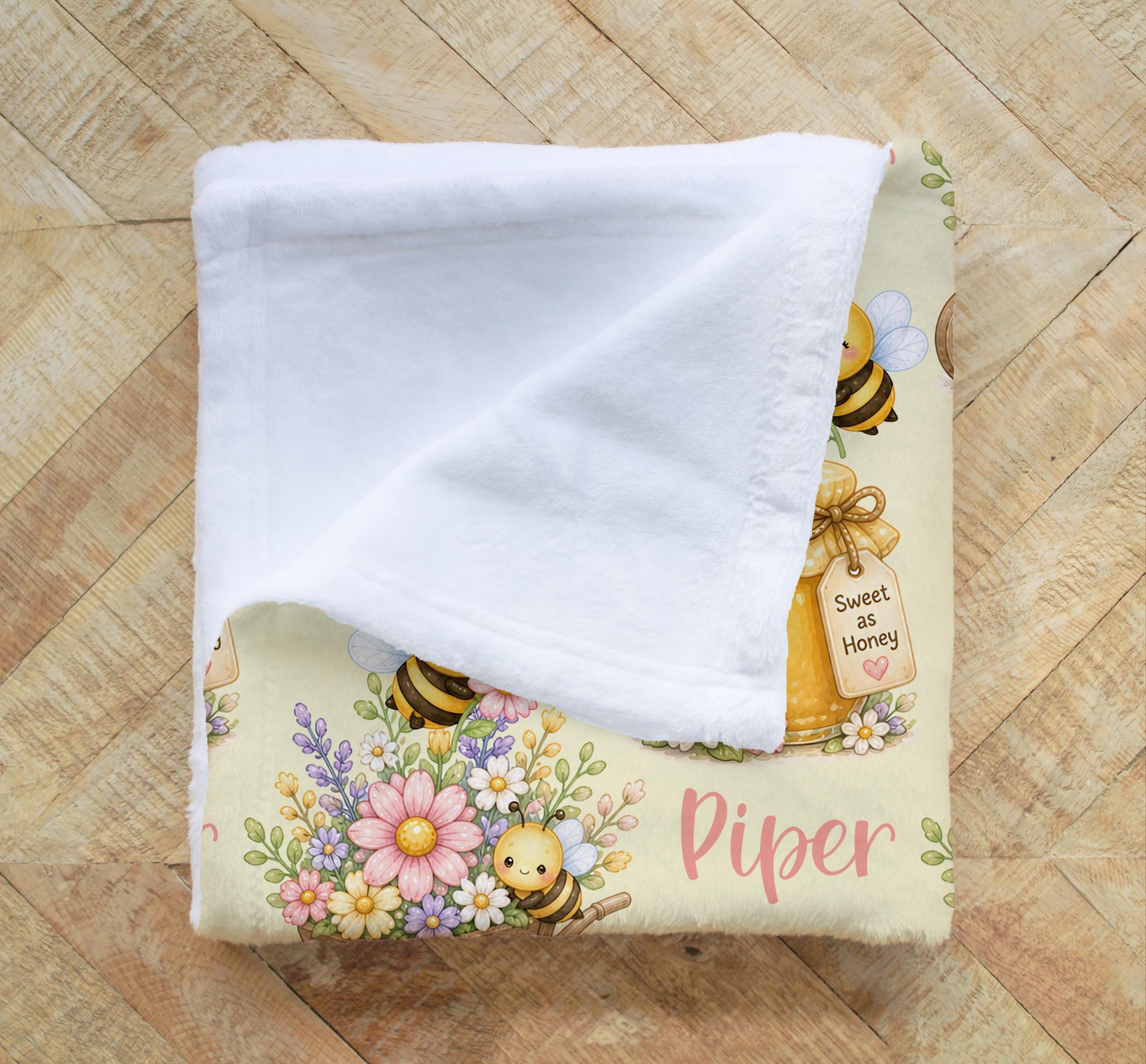Cute Bees and Flowers Blanket - Image 3
