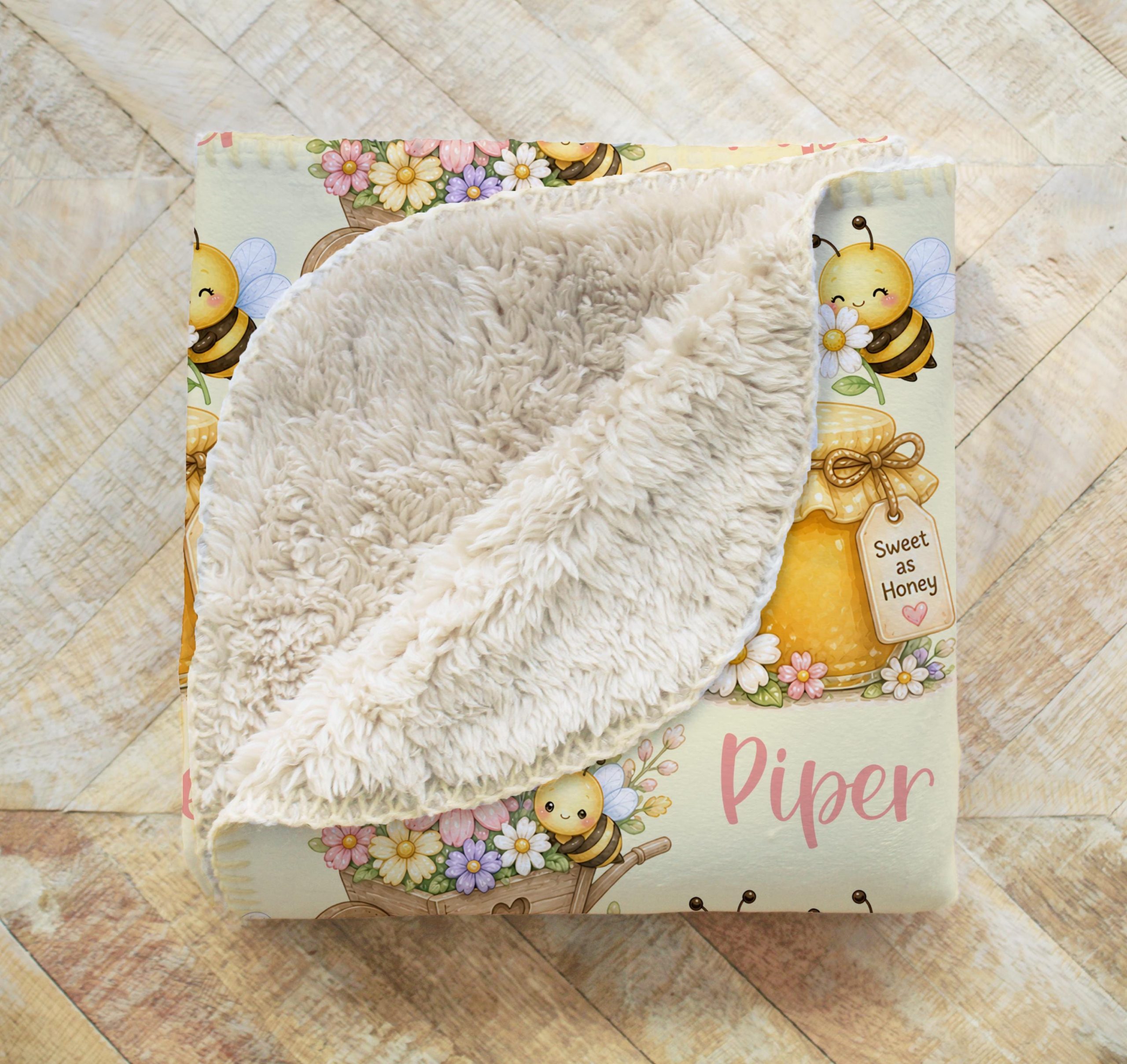 Cute Bees and Flowers Blanket - Image 5