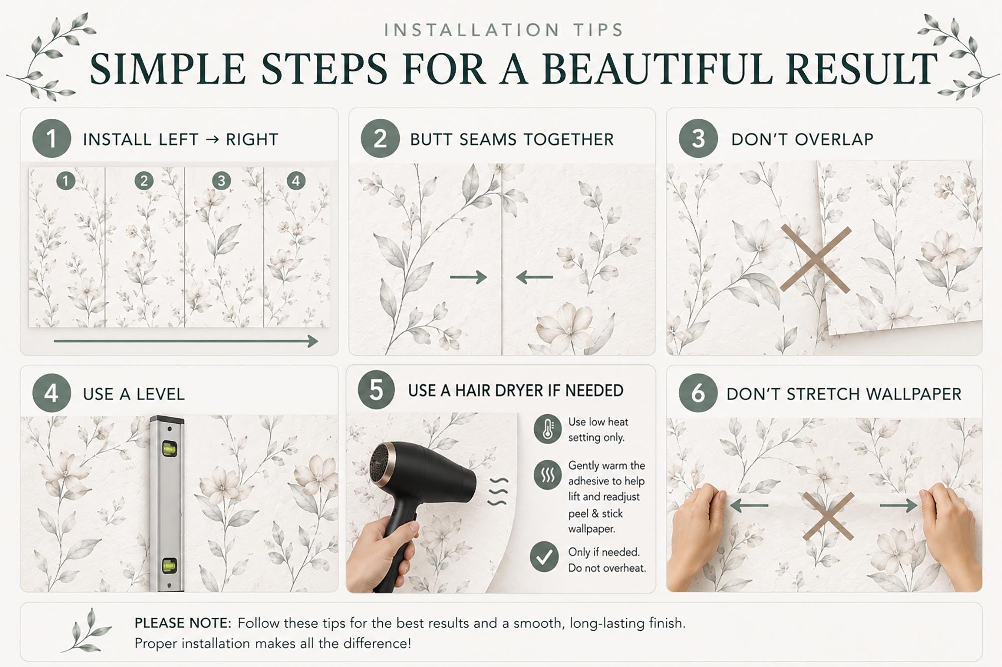 Floral Bow Nursery Wallpaper, Pastel Watercolor Flower Wall Mural - Image 16