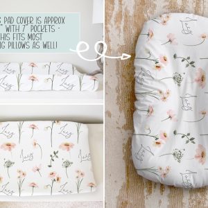 Personalized Pink Daisy Baby Bedding / Crib Sheet / Garden Floral Nursery / Changing Pad Cover / Mini Crib Sheet Option / Name Custom Daisy
