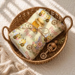 Cute Bees and Flowers Blanket